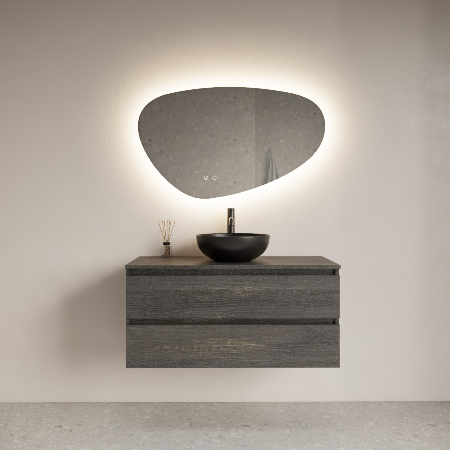 Gliss Design Spiegel  Trendy Organisch LED Verlichting 160cm