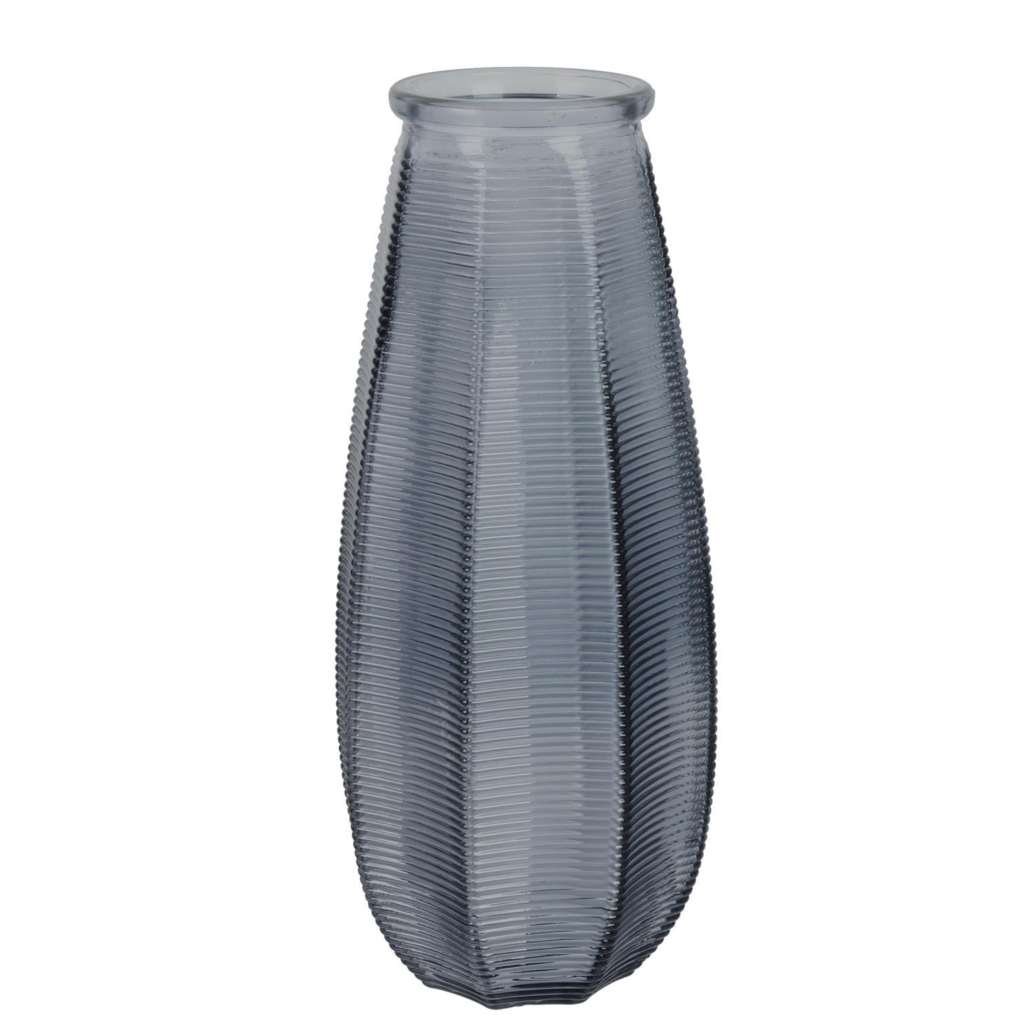 Home Deco Factory Bloemenvaas Capella - boeket - glas - grijs- H28 cm -