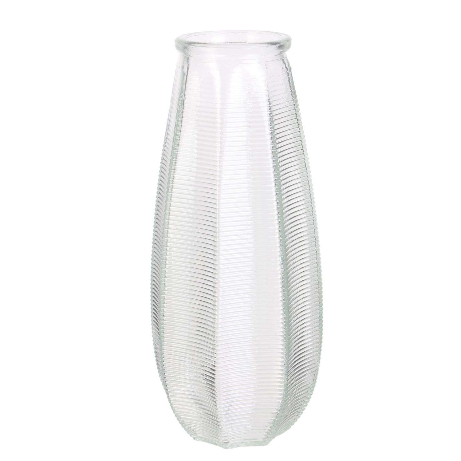 Home Deco Factory Bloemenvaas Capella - boeket - glas - transparant- H28 cm -