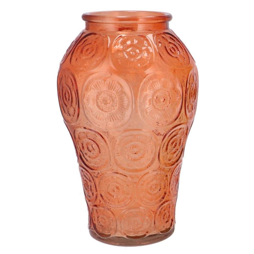 DK Design Bloemenvaas Circle - boeket vaas - glas - oranje - 15 x 25 cm -
