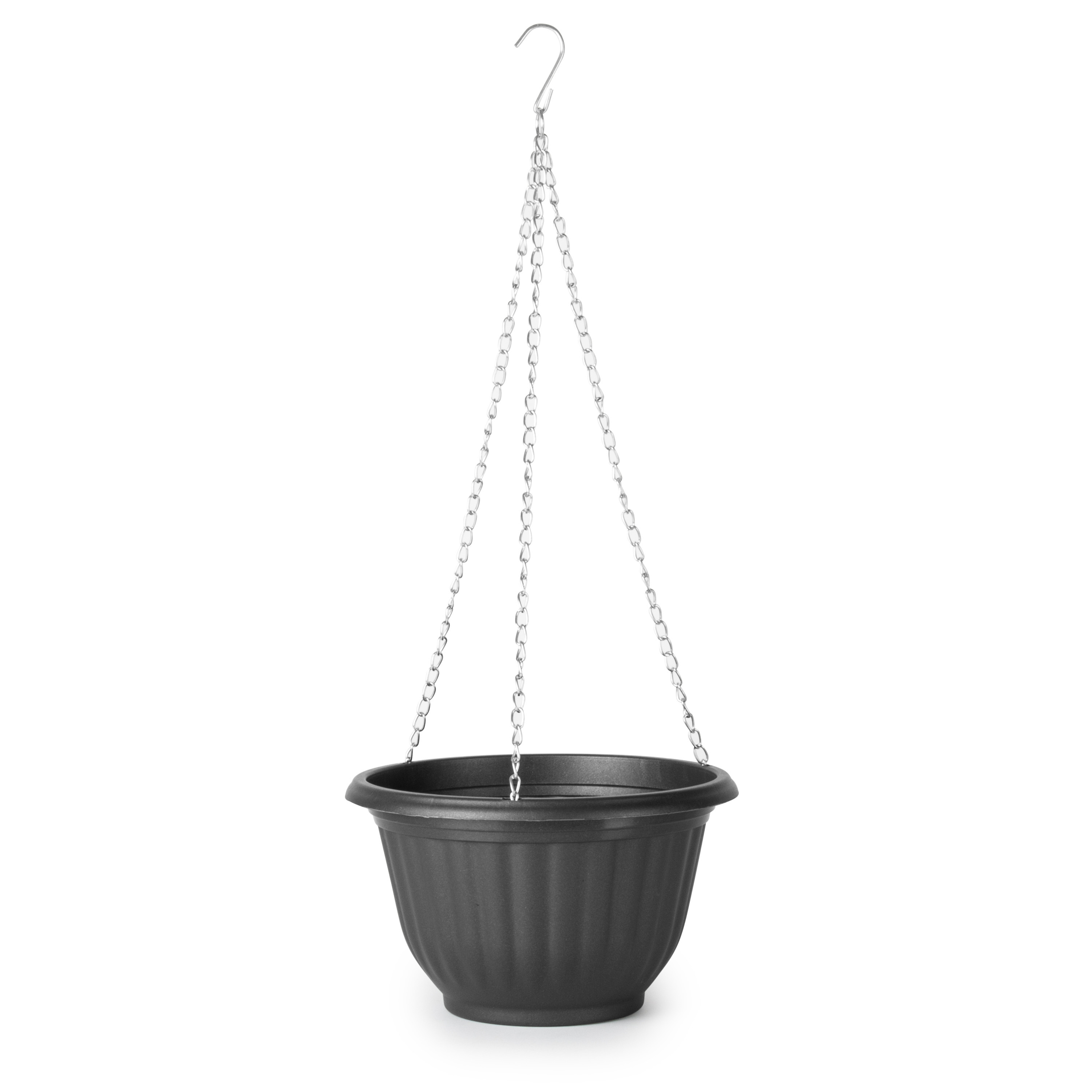 PlasticForte Plantenpot hangend - kunststof - antraciet - D20 x H12 cm -