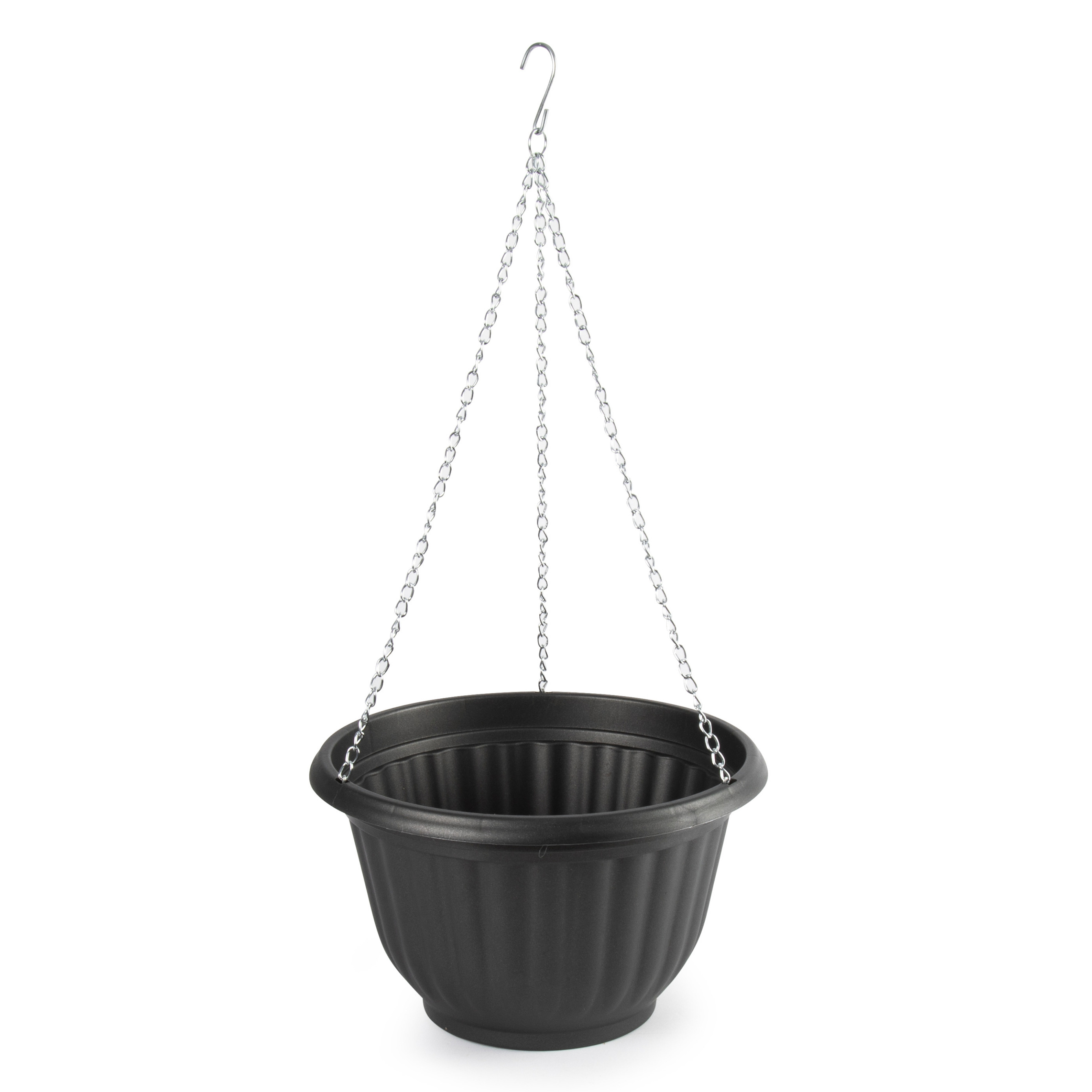 PlasticForte Plantenpot hangend - kunststof - antraciet - D25 x H15 cm -