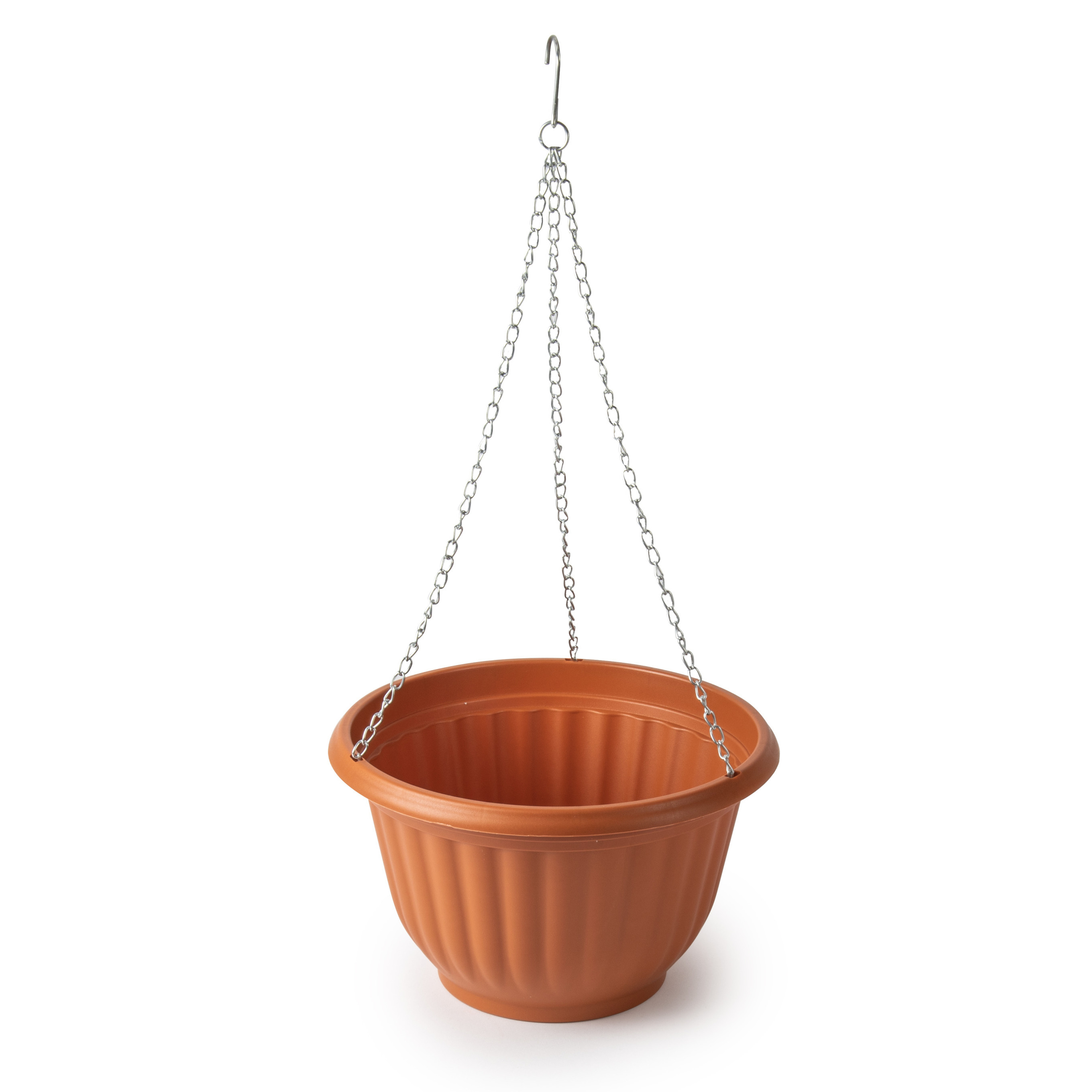PlasticForte Plantenpot hangend - kunststof - terracotta - D25 x H15cm -