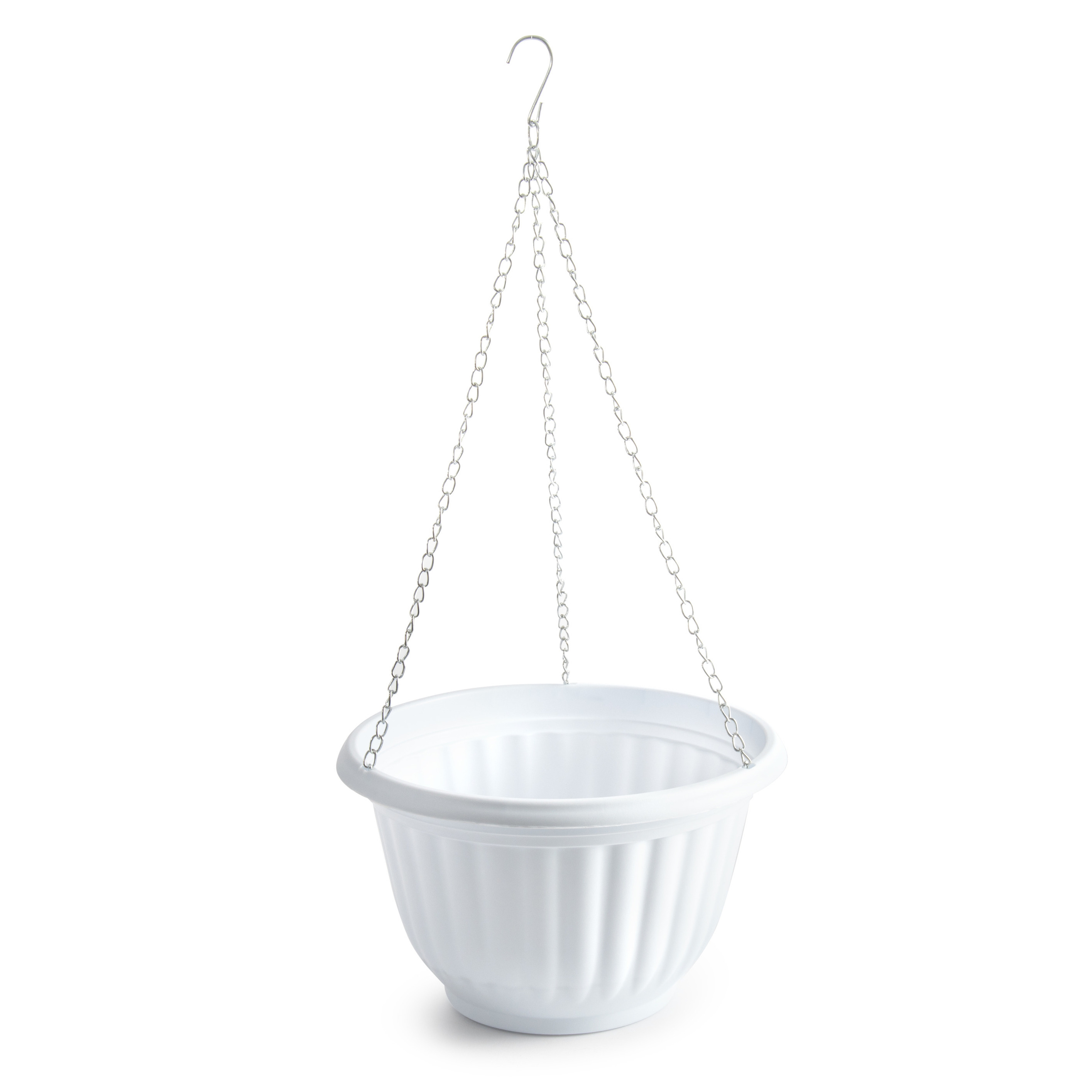 PlasticForte Plantenpot hangend - kunststof - wit - D25 x H15 cm -