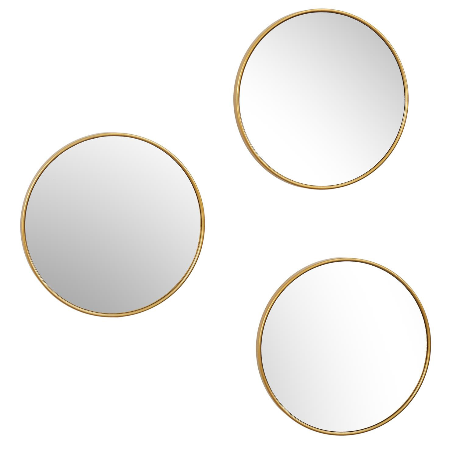 Home Deco Factory wandspiegel Toronto - 3 stuks - goud - D26 cm -