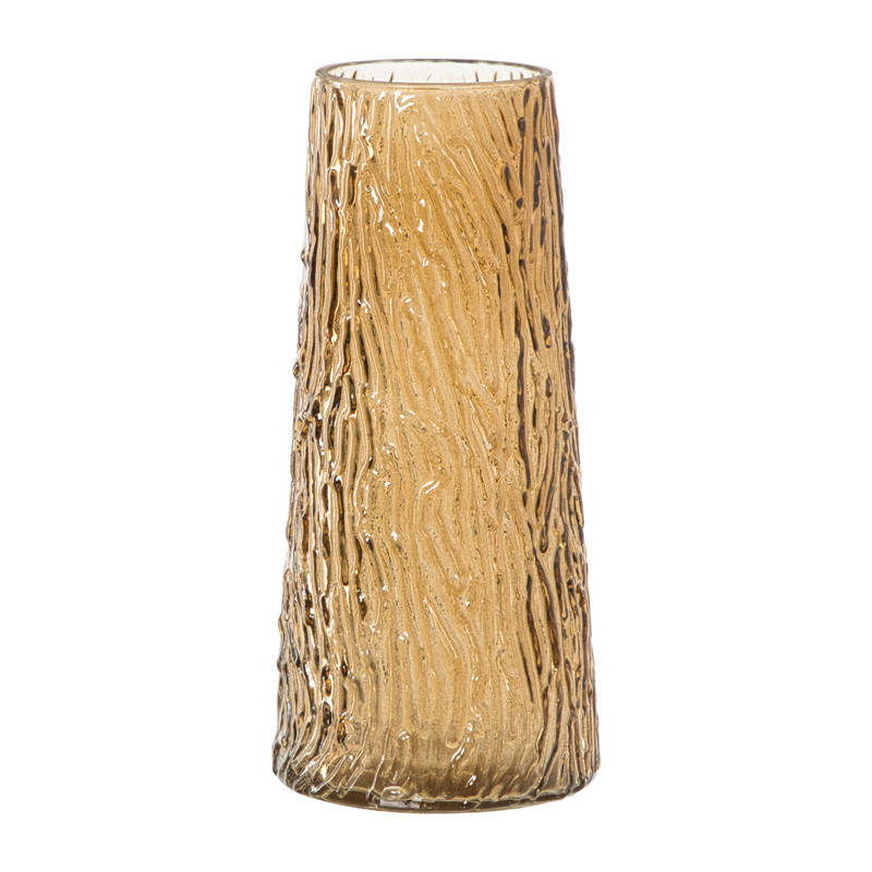 Xenos Vaas structuur - bruin - ø10.2x21.8 cm