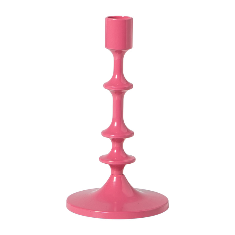 Xenos Kandelaar klein - roze - ø10x18.5 cm