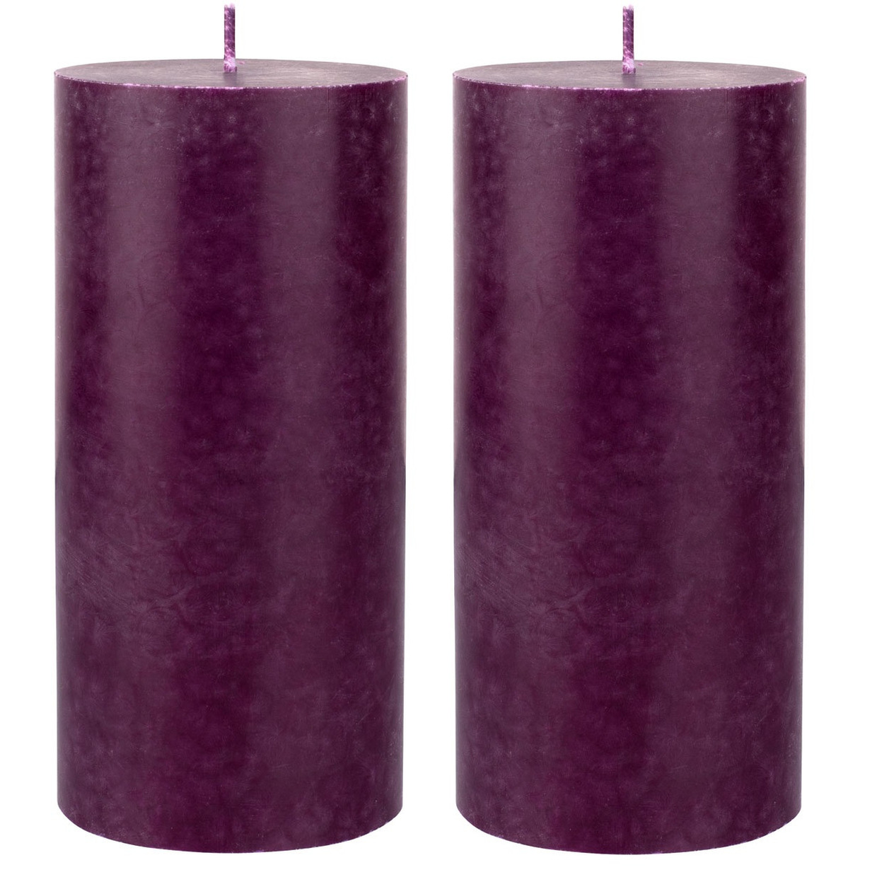 Duni 3x stuks paarse cilinderkaarsen/ stompkaarsen 15 x 7 cm 50 branduren -
