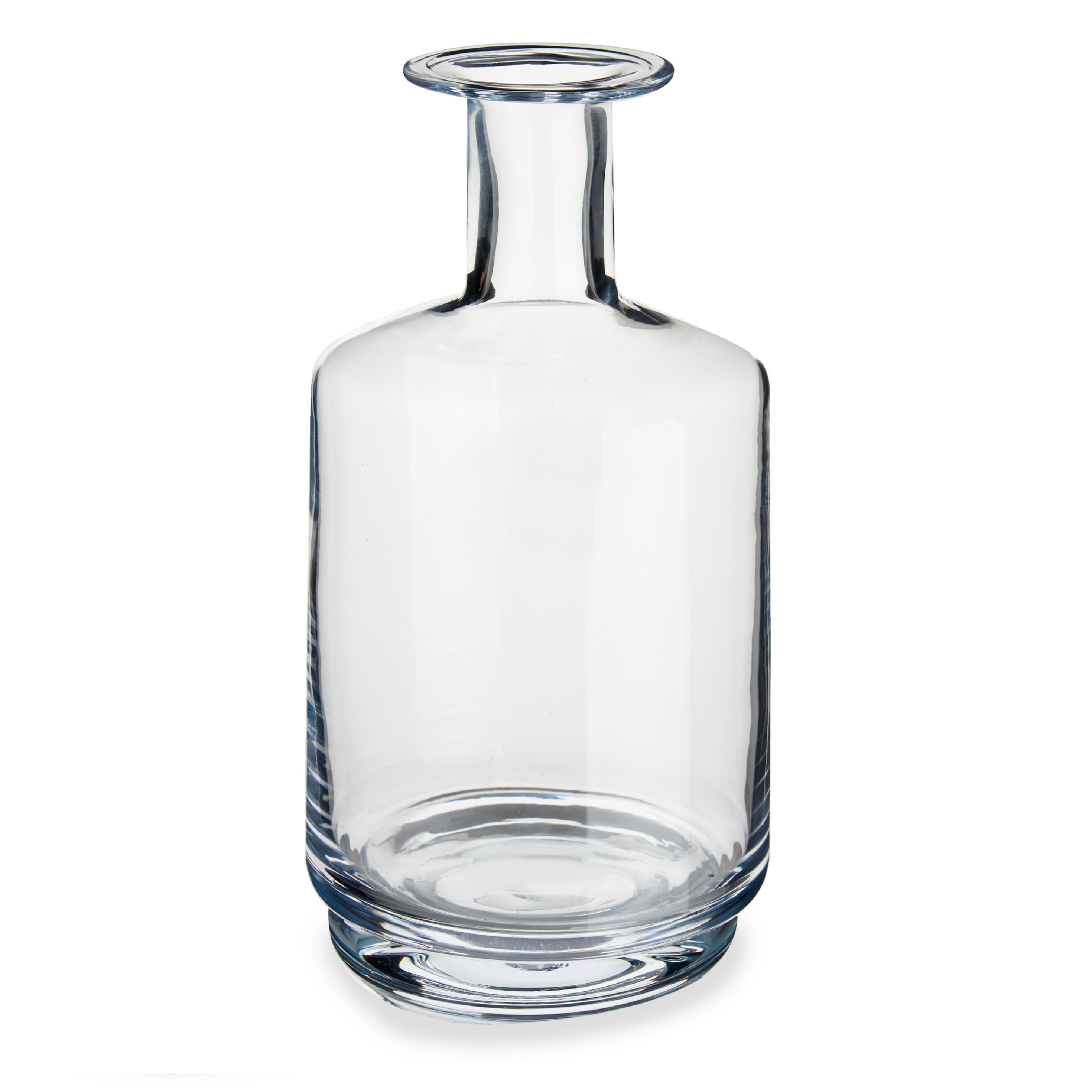 Giftdecor Bloemenvaas - flessenhals vorm - van glas - D17 x H28 cm -