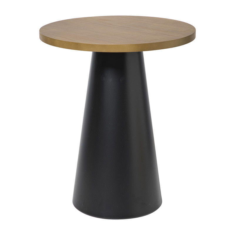 Xenos Bijzettafel Chico - bruin/zwart - ø39.5x48.5 cm