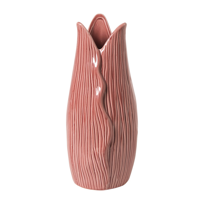 Xenos Vaas bloem - roze - ø10.5x25 cm