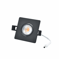 Interlight LED inbouwspot 8W 2700K 640 lumen dimbaar zwart Camini kantelbaar vierkant