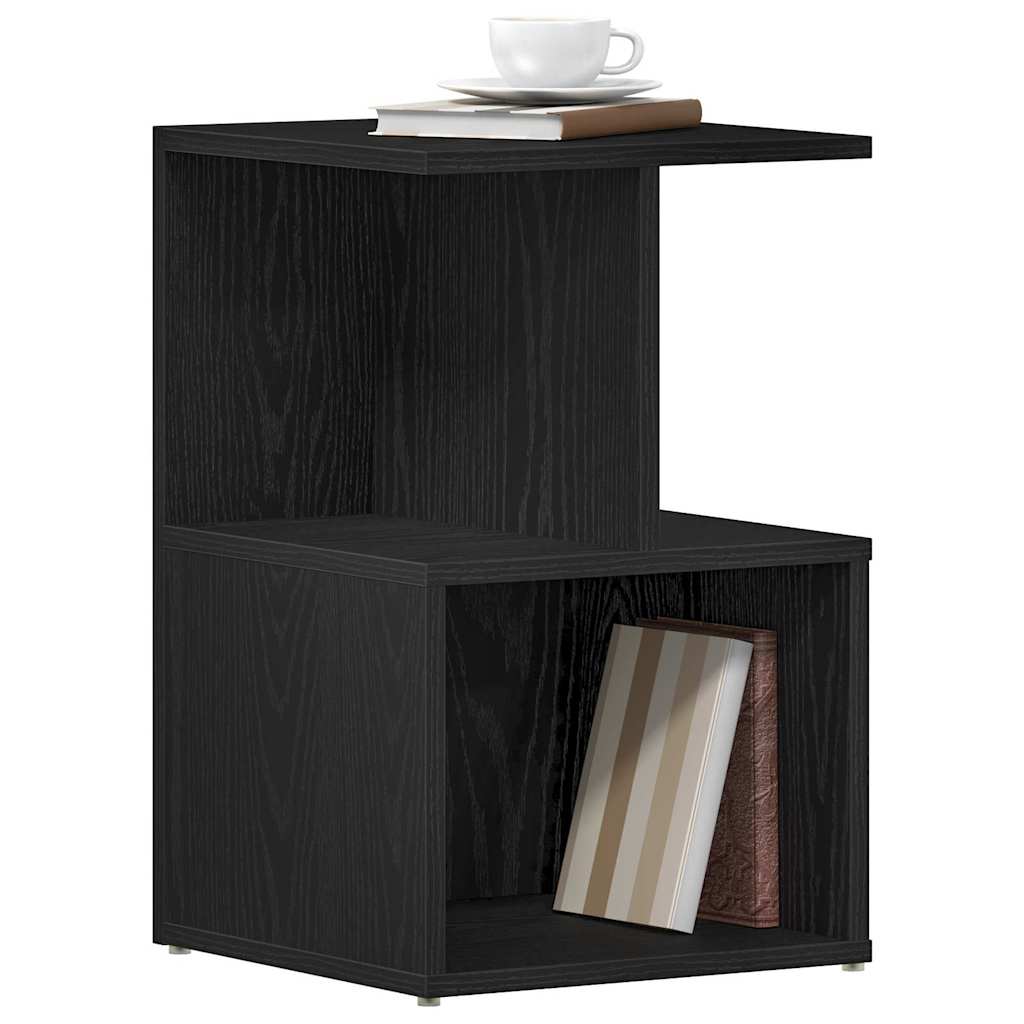 vidaXL Nachtkastje Zwart Eiken 35x35x55 cm Bewerkt Hout