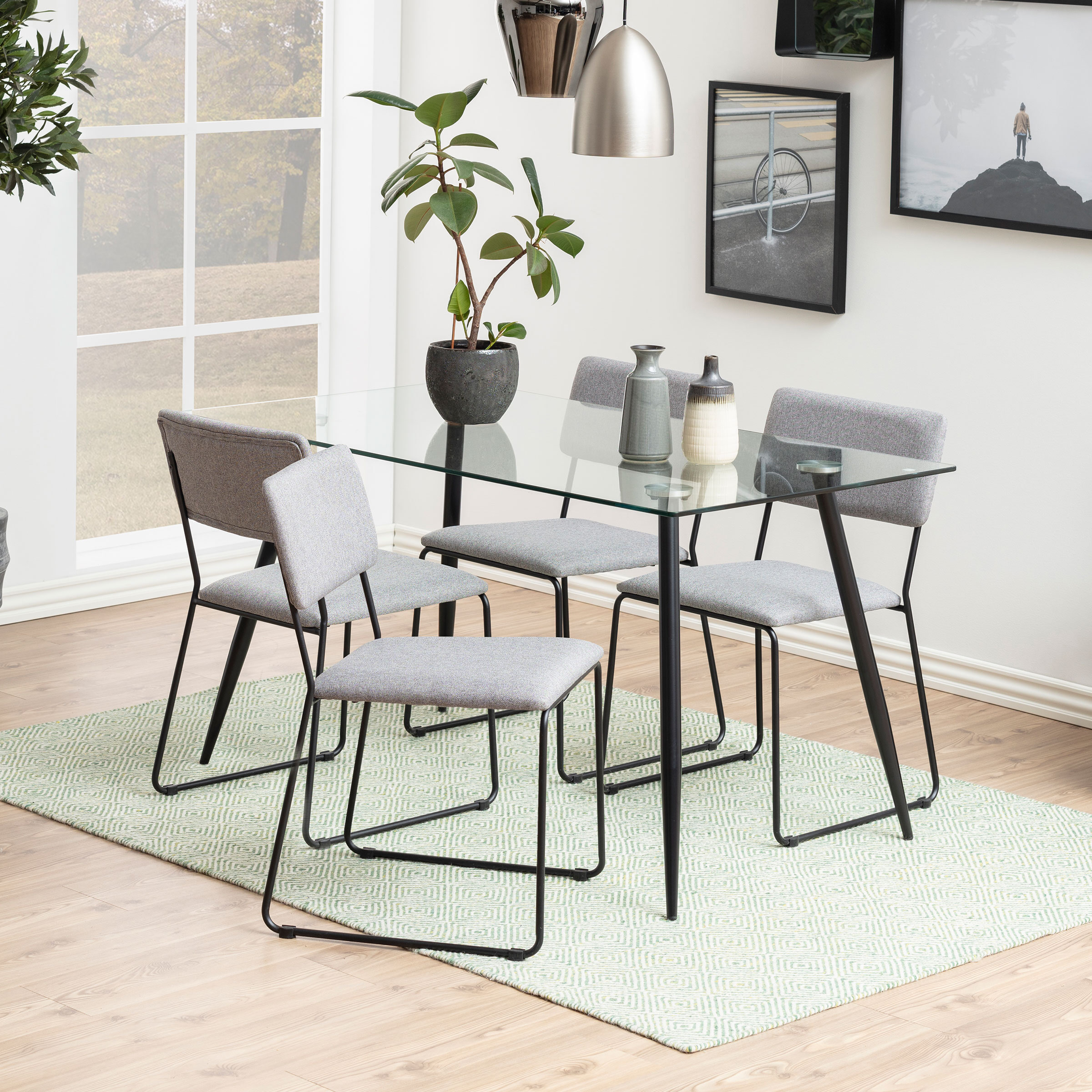 Bendt Eettafel Louise 140 x 80cm met zwarte poten