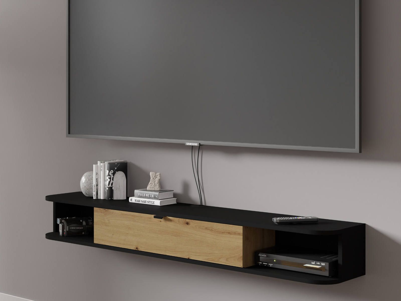 Mobistoxx Tv-meubel ICONIC 1 deur artisan eik/zwart