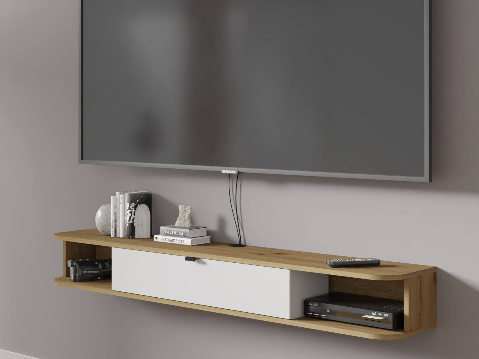 Mobistoxx Tv-meubel ICONIC 1 deur wit/artisan eik