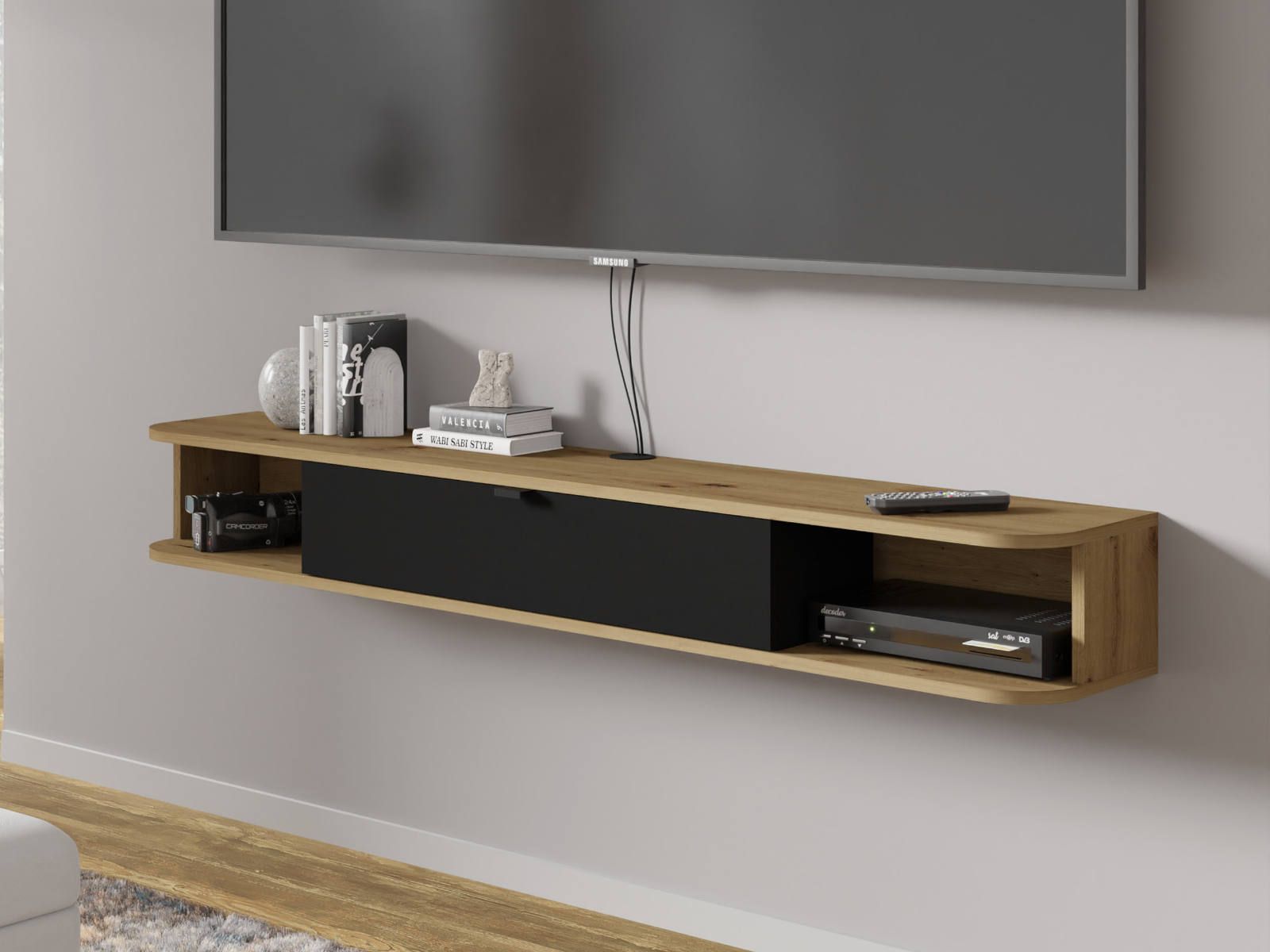 Mobistoxx Tv-meubel ICONIC 1 deur zwart/artisan eik