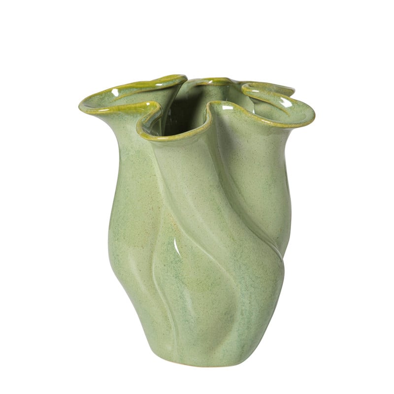 Xenos Vaas reactive glaze klein - groen - 19.3x16x14.3 cm