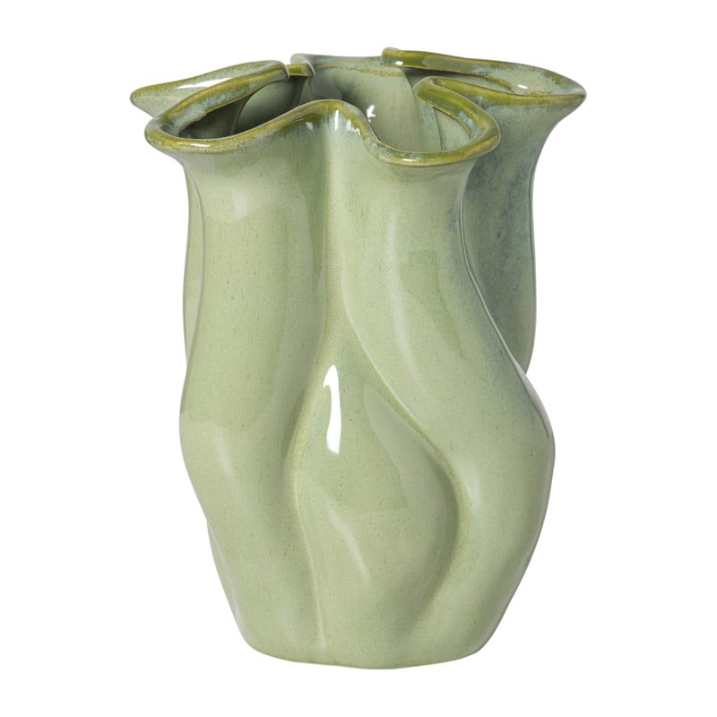 Xenos Vaas reactive glaze groot - groen - 24.3x19.7x17.3 cm