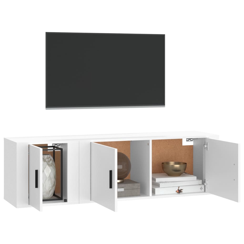 vidaXL 2-delige Tv-meubelset bewerkt hout wit