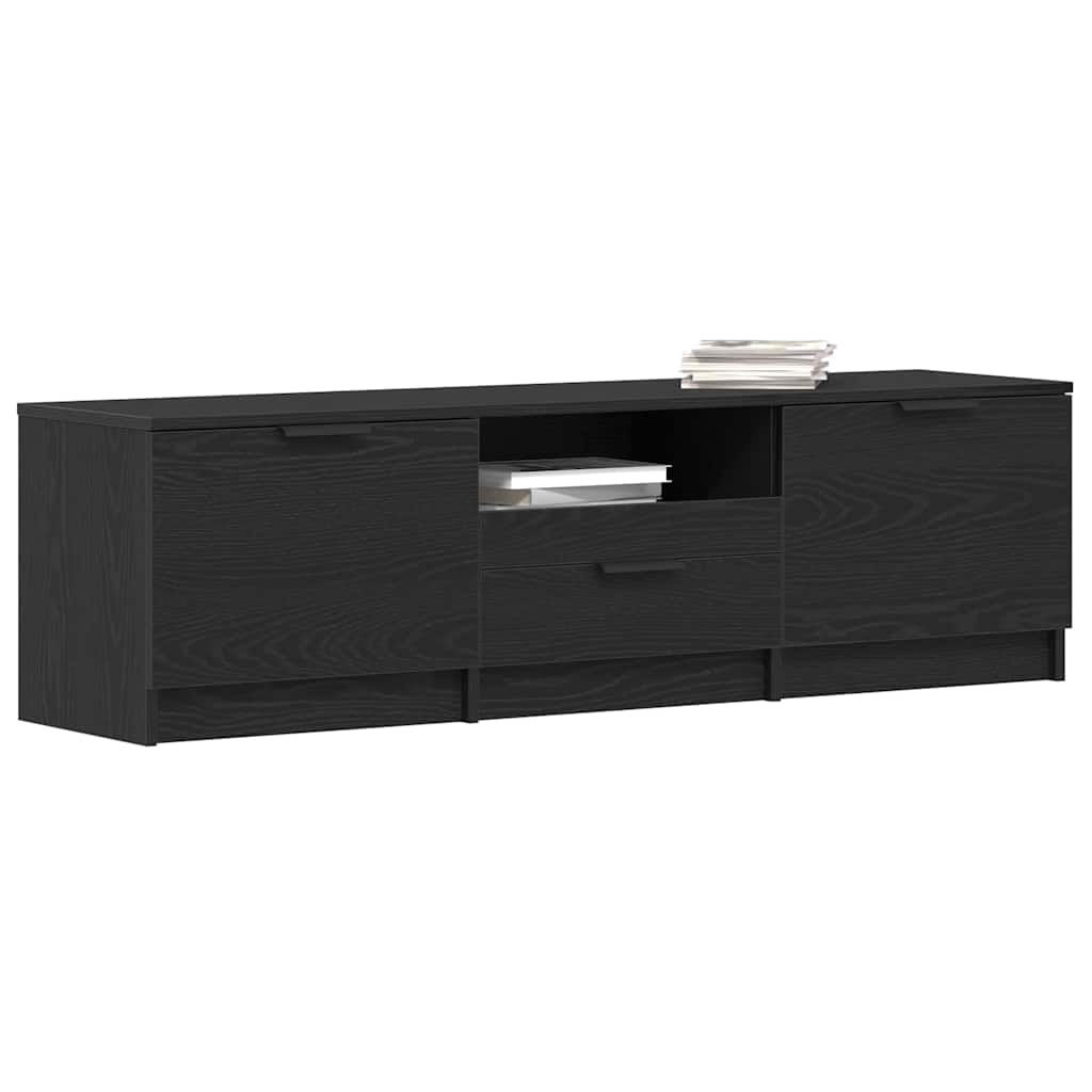 vidaXL TV-kast - Zwart Eiken - 140x35x40 cm - Gemaakt van Engineered Wood