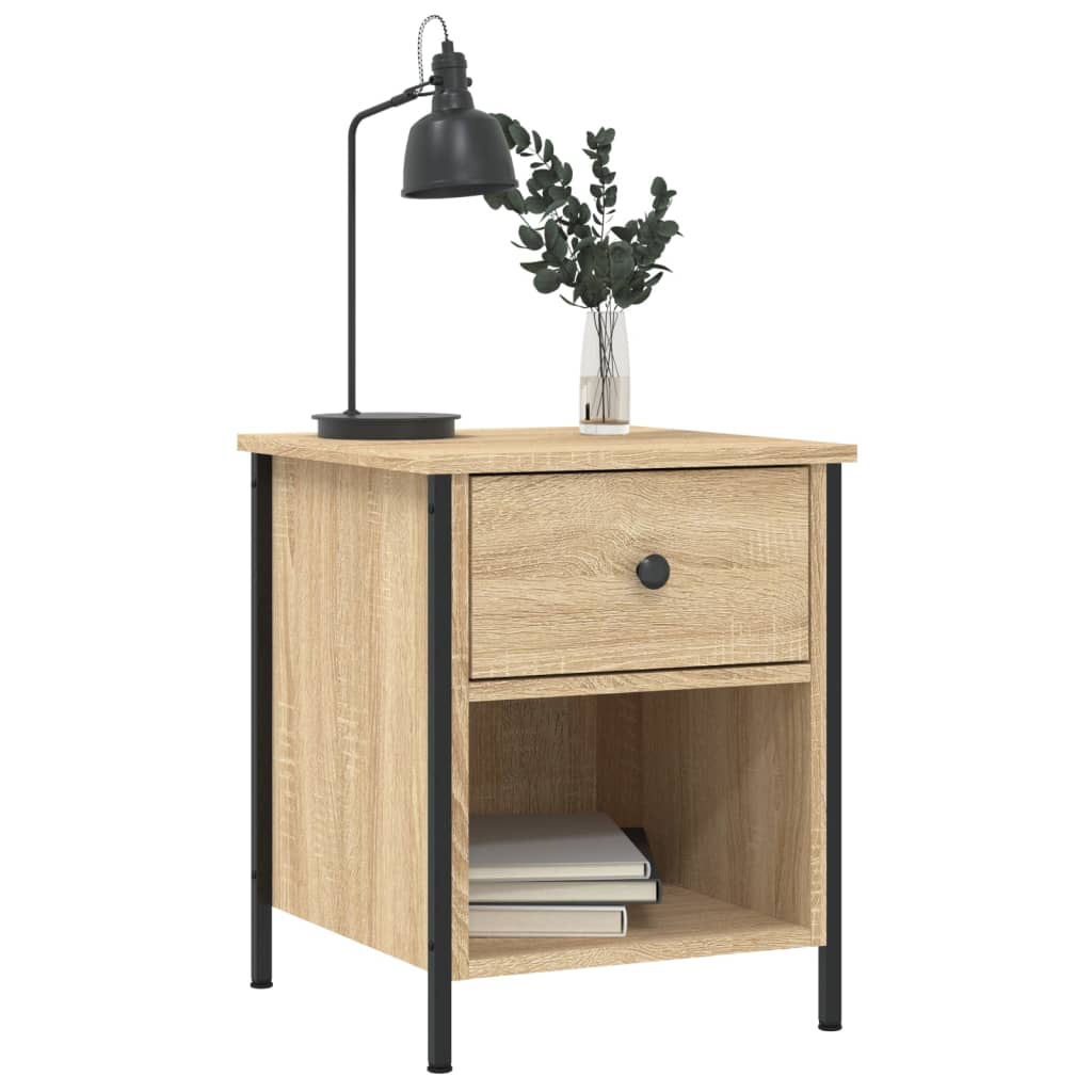 vidaXL Nachtkastje 40x42x50 cm bewerkt hout sonoma eikenkleurig
