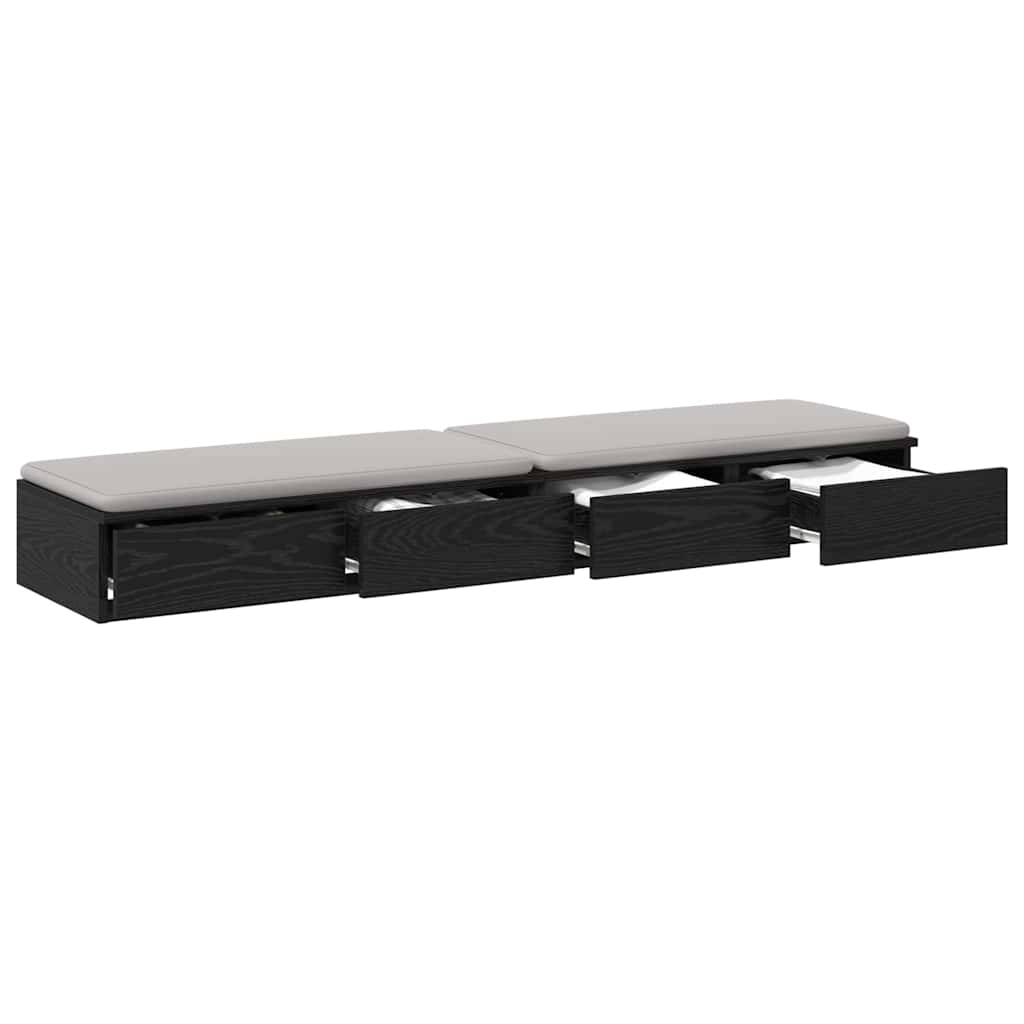 vidaXL Zwarte Bedlades - 135 x 36,5 x 16,5 cm - Gemaakt van bewerkt hout