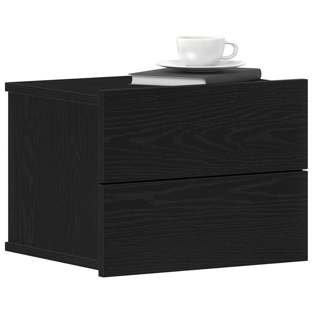 vidaXL Nachtkastjes 2 st 40x30x30 cm bewerkt hout zwart eikenkleurig