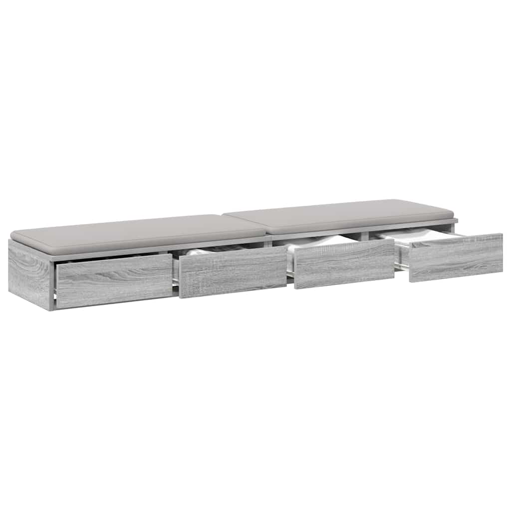 vidaXL Bedlades 160x36,5x16,5 cm bewerkt hout grijs sonoma eikenkleur