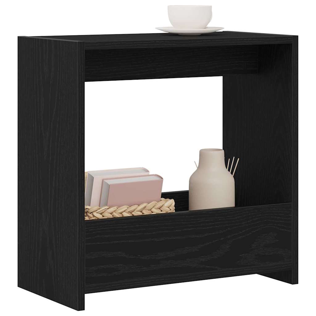 vidaXL Bijzettafel 50x26x50 cm bewerkt hout zwart eikenkleurig