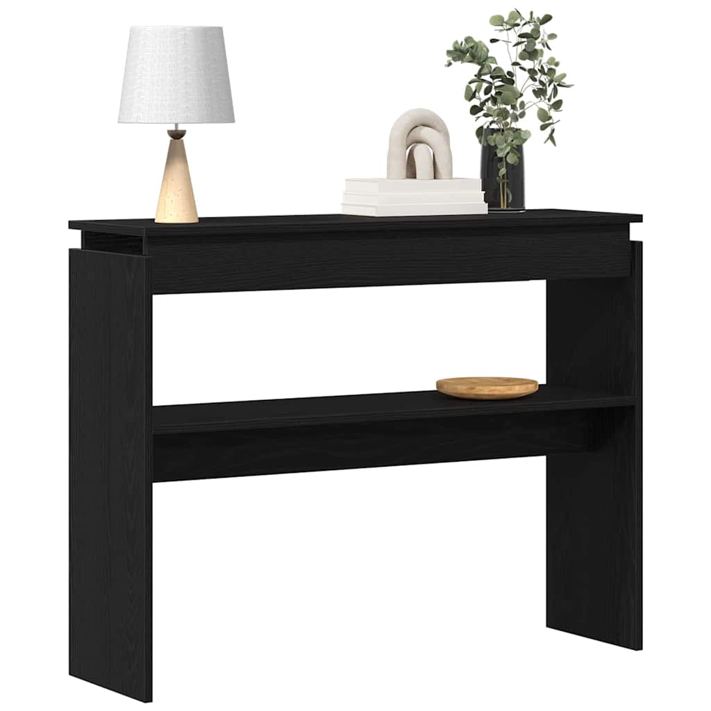 vidaXL Console Tafel Zwart Eiken 80x30x102 cm Houtmateriaal