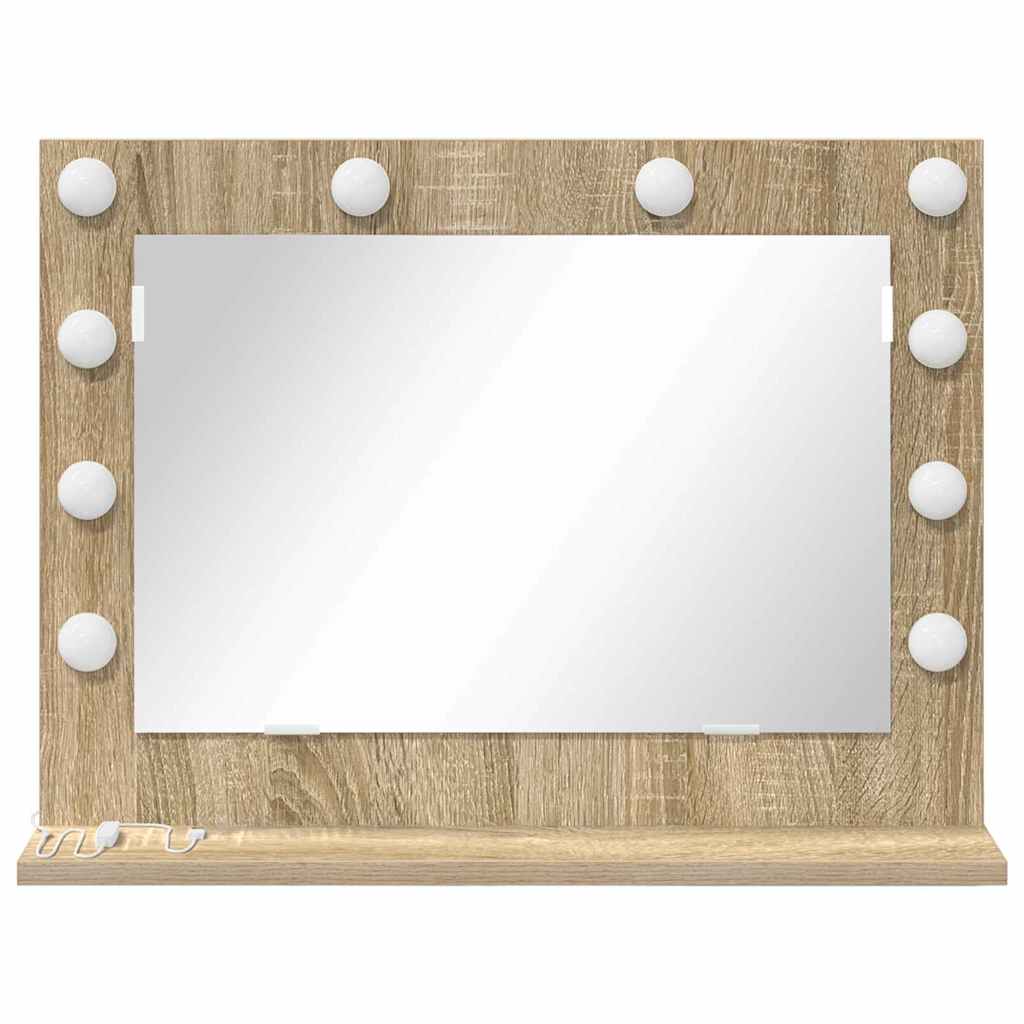 vidaXL Vaniteitspiegel met LED-verlichting in Sonoma Eik 60x18x45 cm