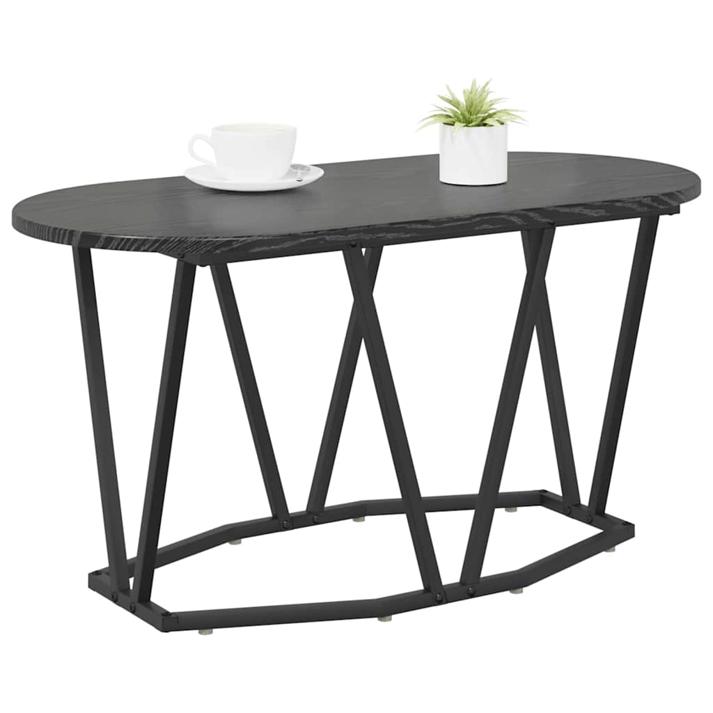 vidaXL Zwarte Eikenhouten Salontafel 80x40x40,5 cm - Hout & Metaal