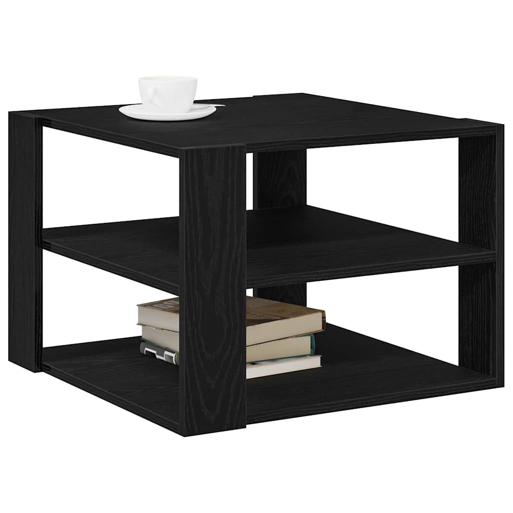 vidaXL Salontafel 59,5x59,5x40 cm bewerkt hout zwart eikenkleurig