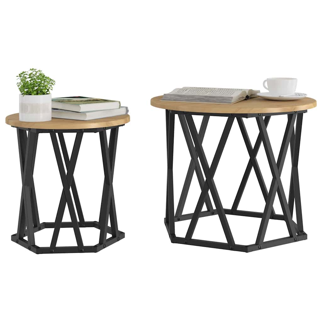 vidaXL Nesting Salontafels 2 stuks Artisan Eiken Hout