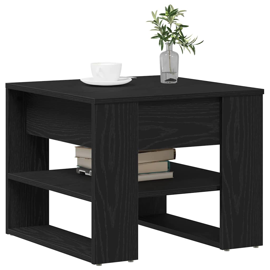 vidaXL Zwarte Eikenhouten Salontafel 55,5x55x45 cm Gemaakt van Bewerkt Hout