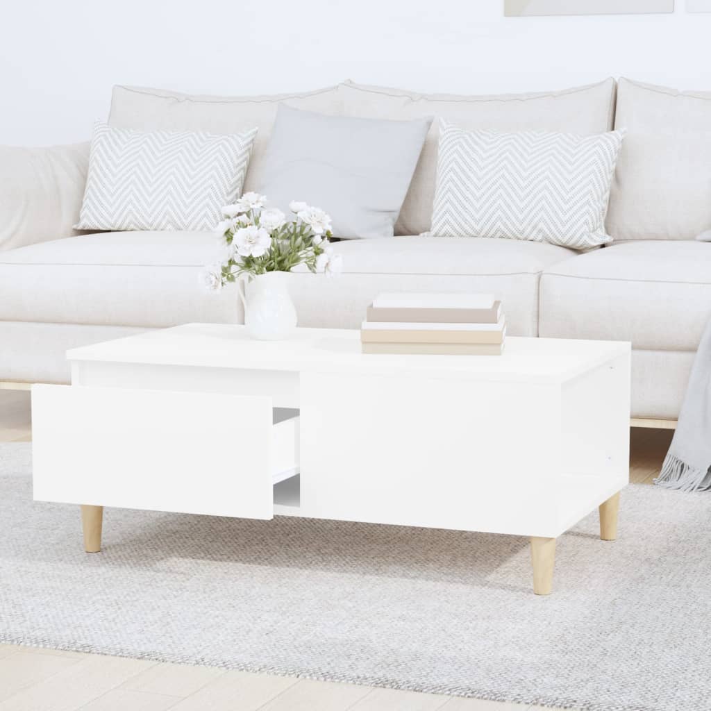 vidaXL Salontafel 90x50x36,5 cm bewerkt hout wit