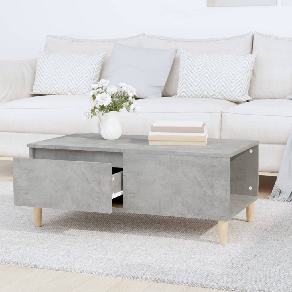 vidaXL Salontafel 90x50x36,5 cm bewerkt hout betongrijs