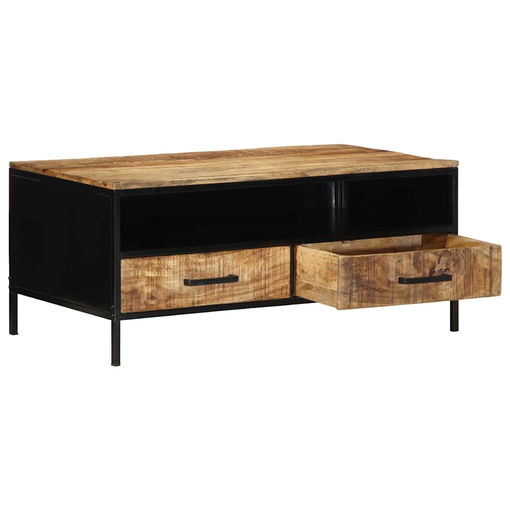 vidaXL Salontafel 90x50x40 cm Massief Hout Ruw Mango