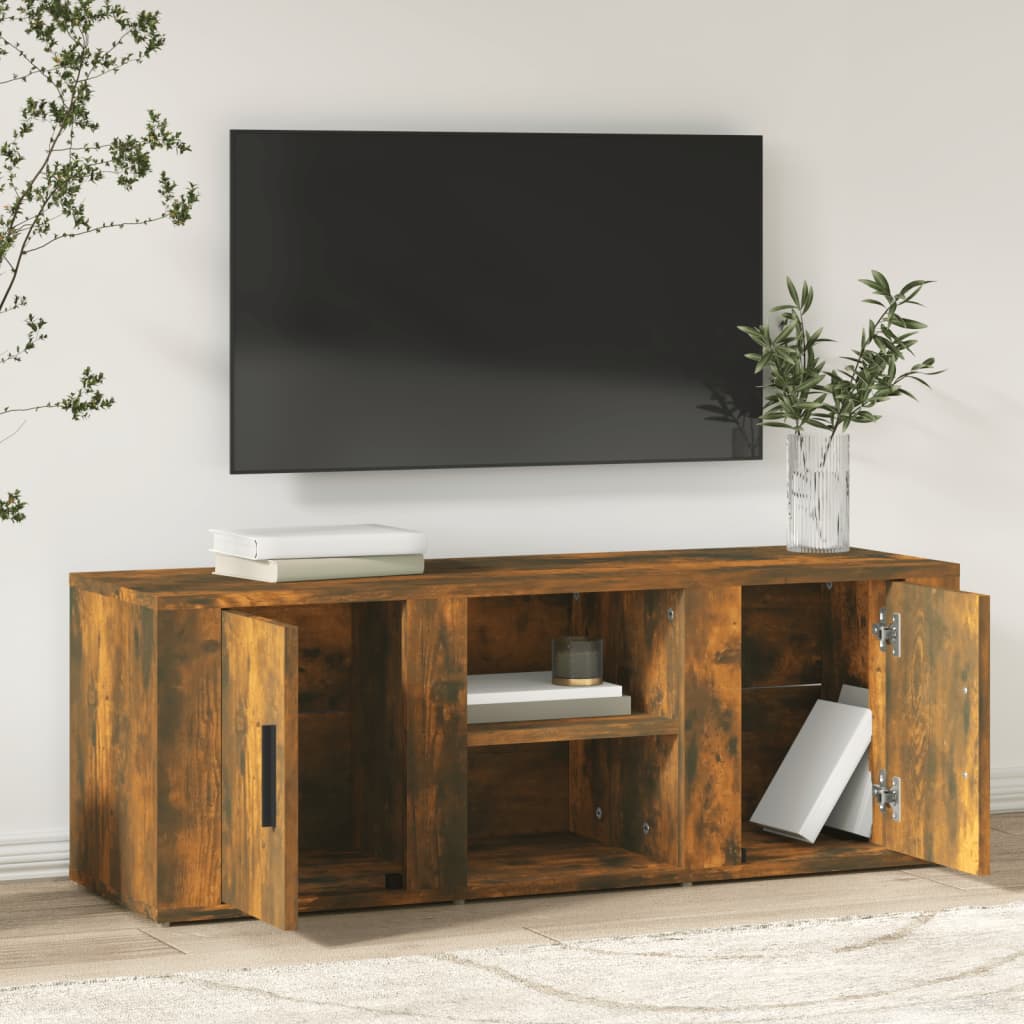vidaXL Tv-meubel 100x31,5x35 cm bewerkt hout gerookt eikenkleurig