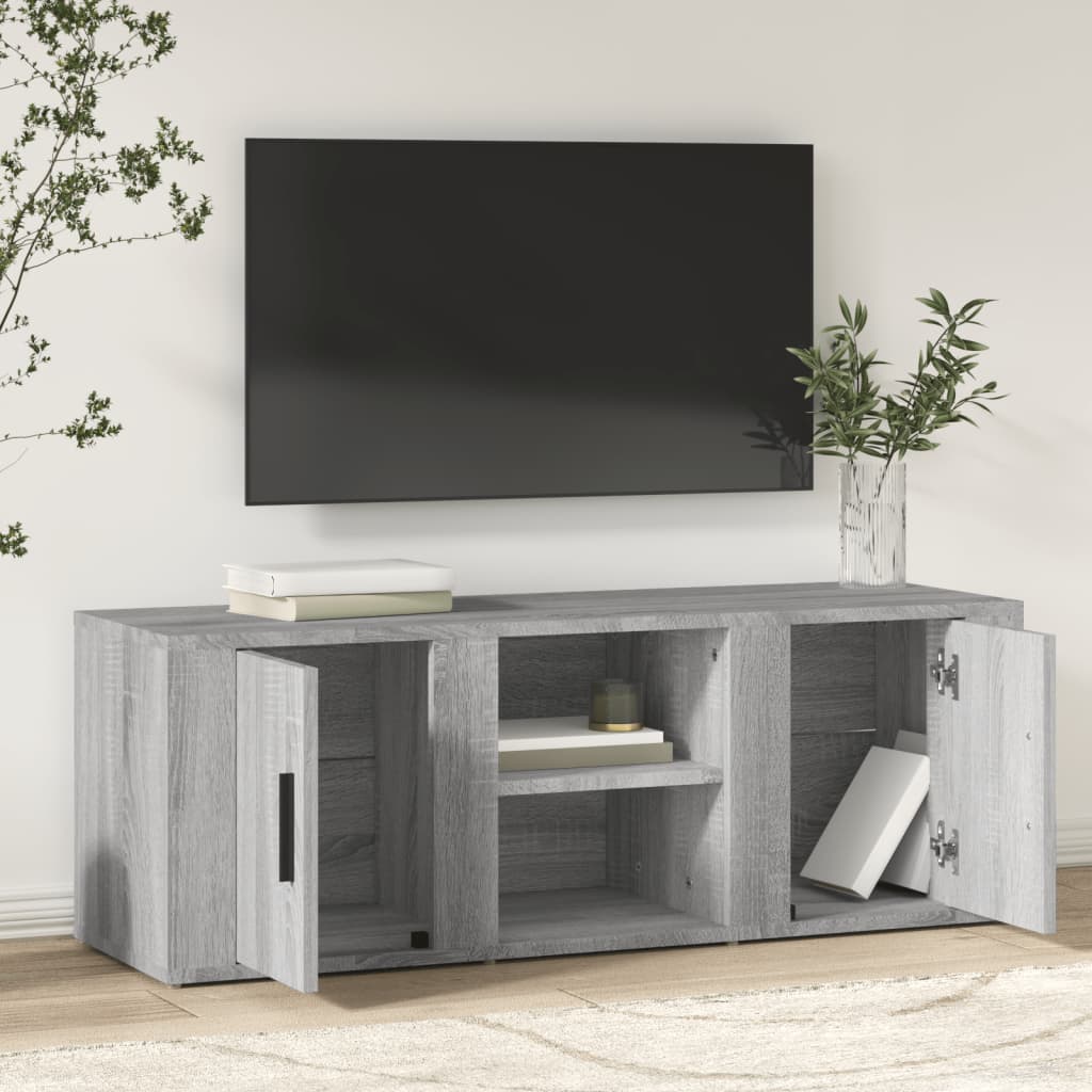 vidaXL Tv-meubel 100x31,5x35 cm bewerkt hout grijs sonoma eikenkleurig