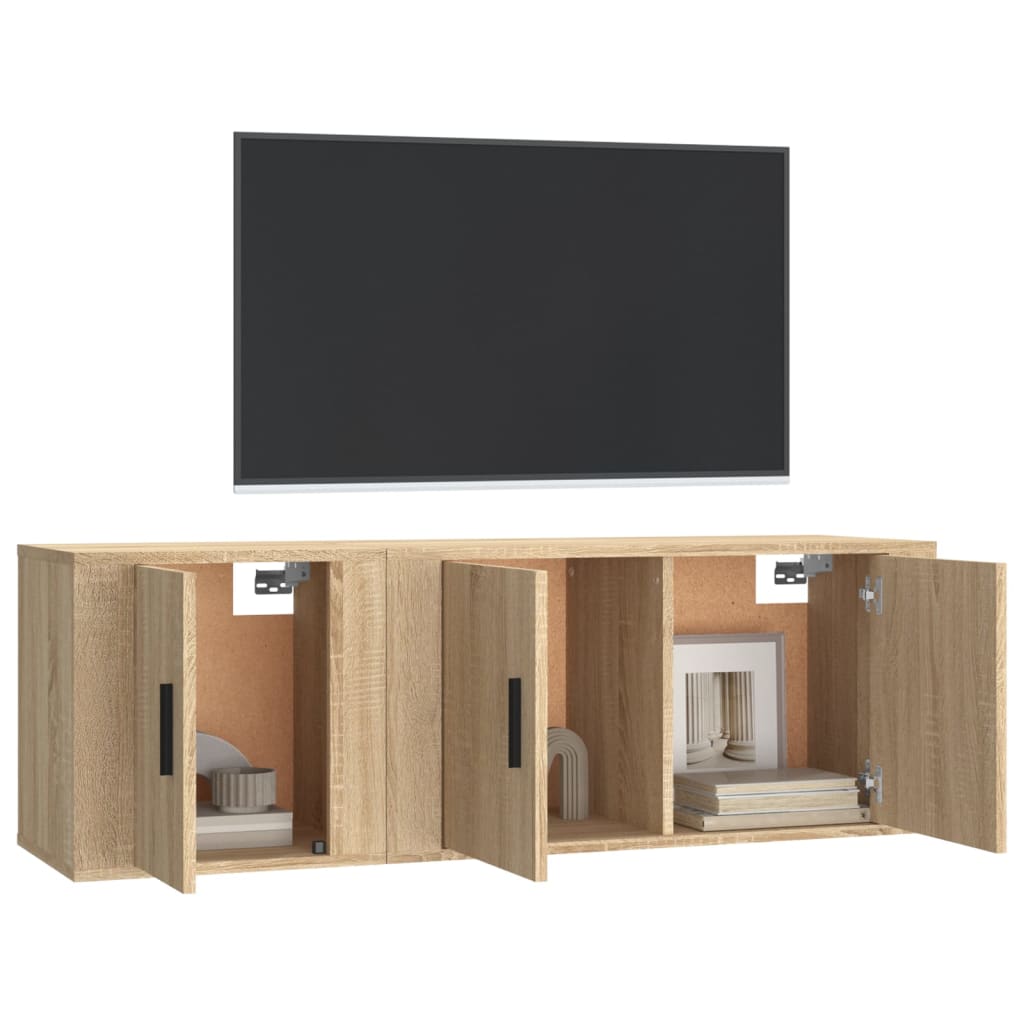 vidaXL 2-delige Tv-meubelset bewerkt hout sonoma eikenkleurig