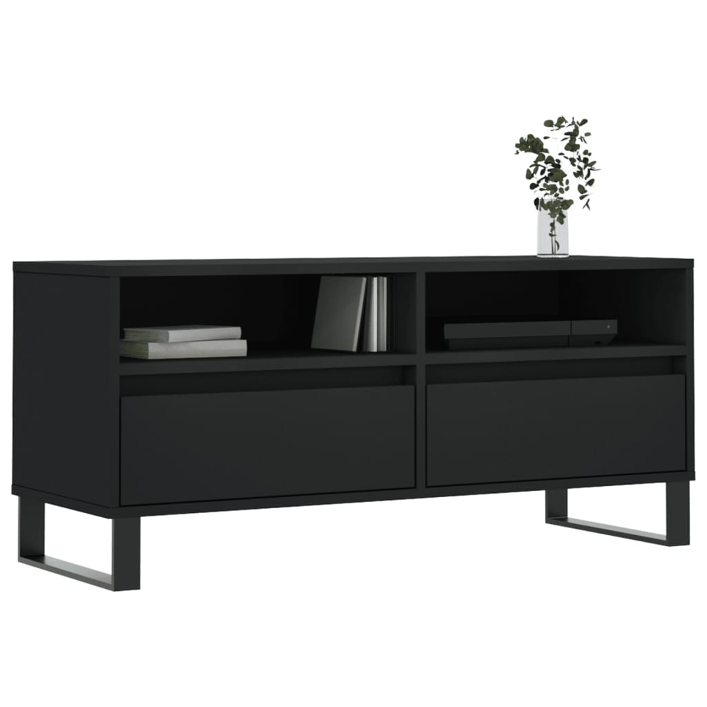 vidaXL Tv-meubel 100x34,5x44,5 cm bewerkt hout zwart