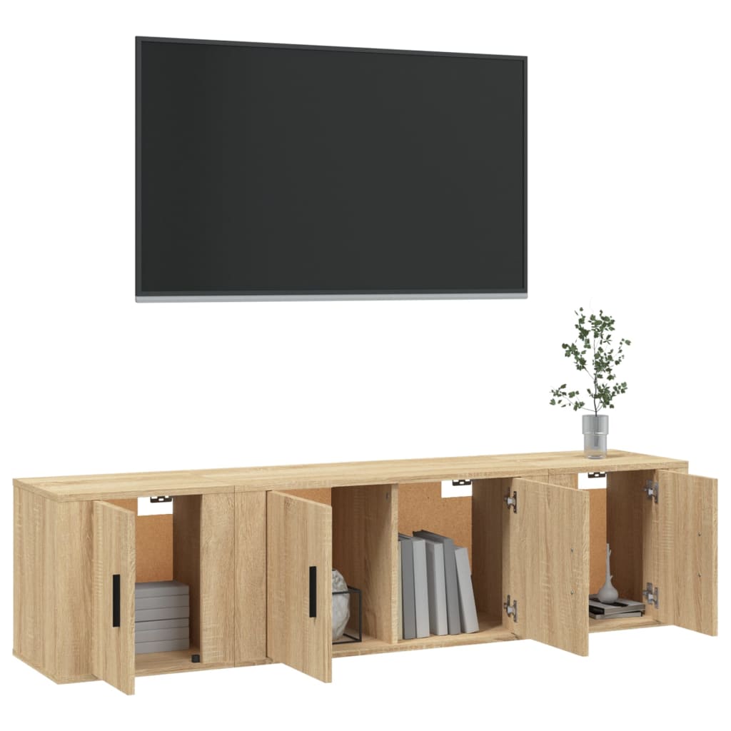 vidaXL 3-delige Tv-meubelset bewerkt hout sonoma eikenkleurig
