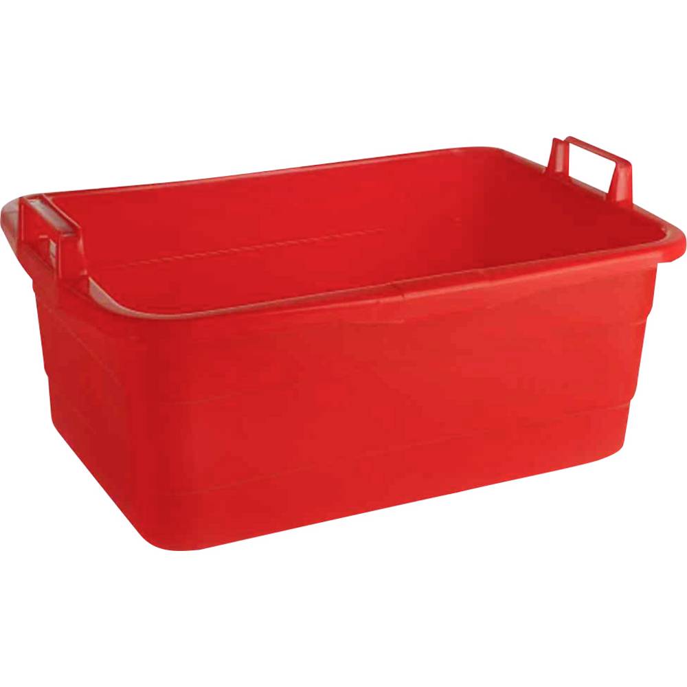 Lockweiler Bak vierkant 50 cm/26 L rood staande handgrepen