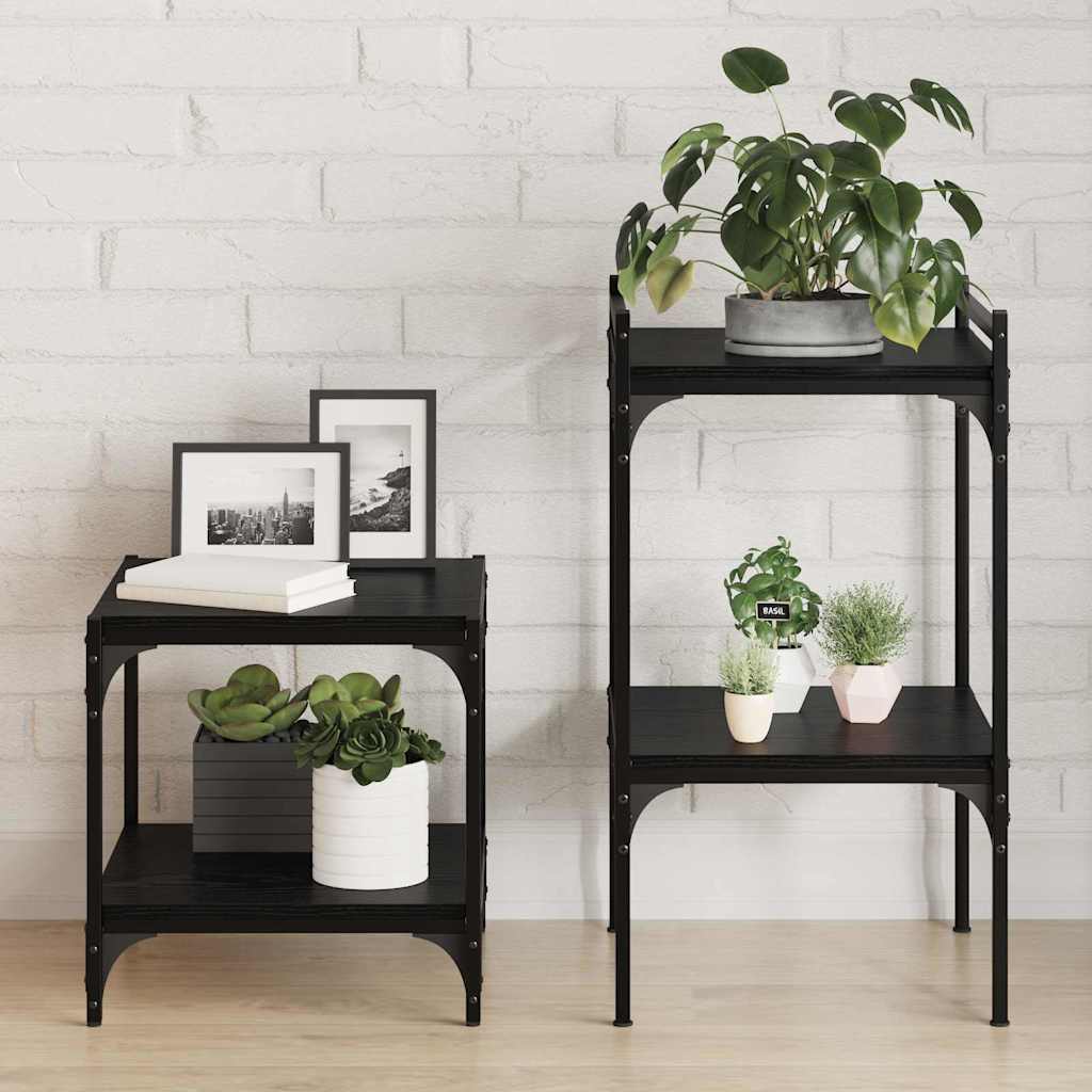 vidaXL Boekenplanken - Set van 4, Zwart Eiken, 40x40x1,5 cm, Gemaakt van samengesteld hout.