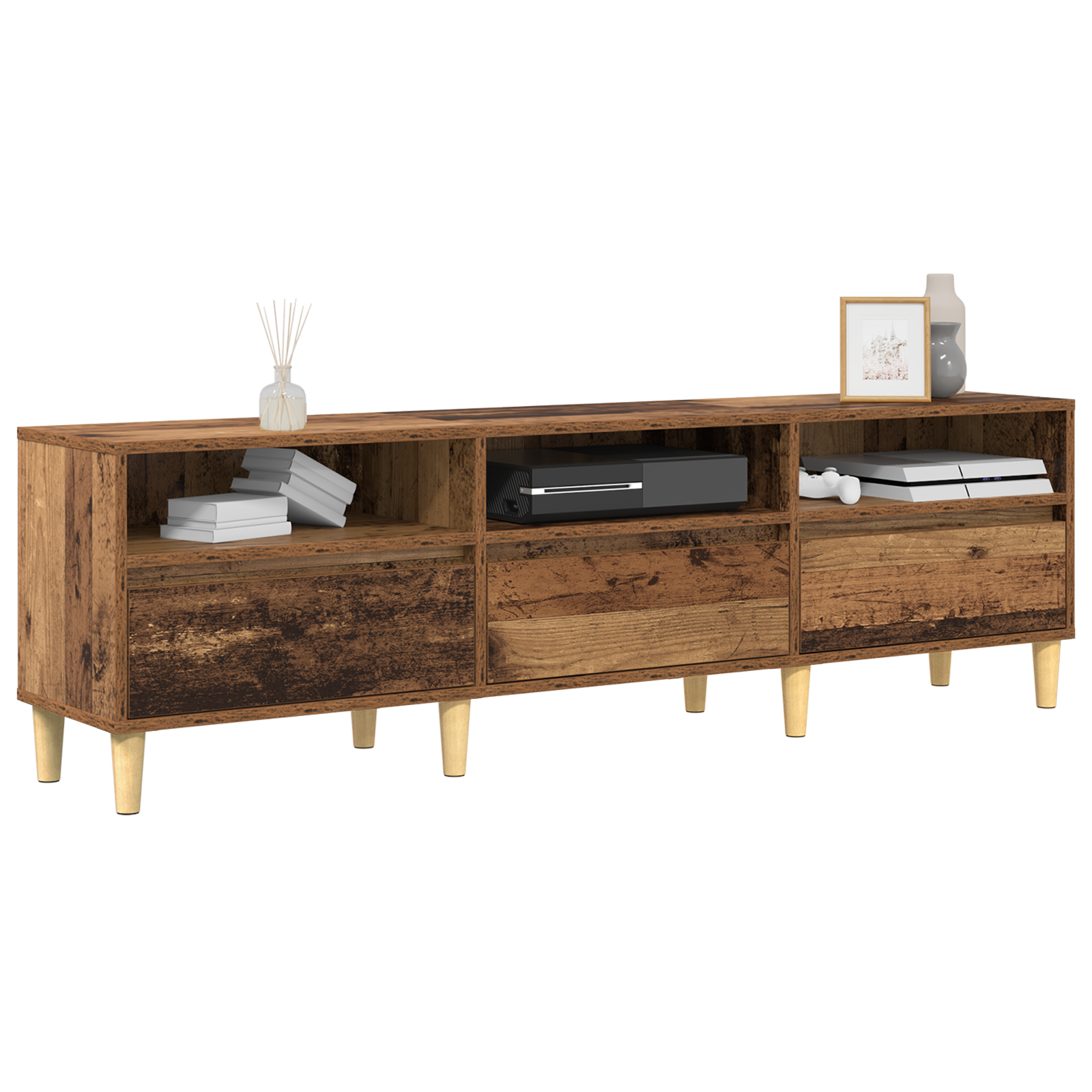 vidaXL TV-kast met lade Oud hout 150 x 30 x 45 cm Bewerkt hout