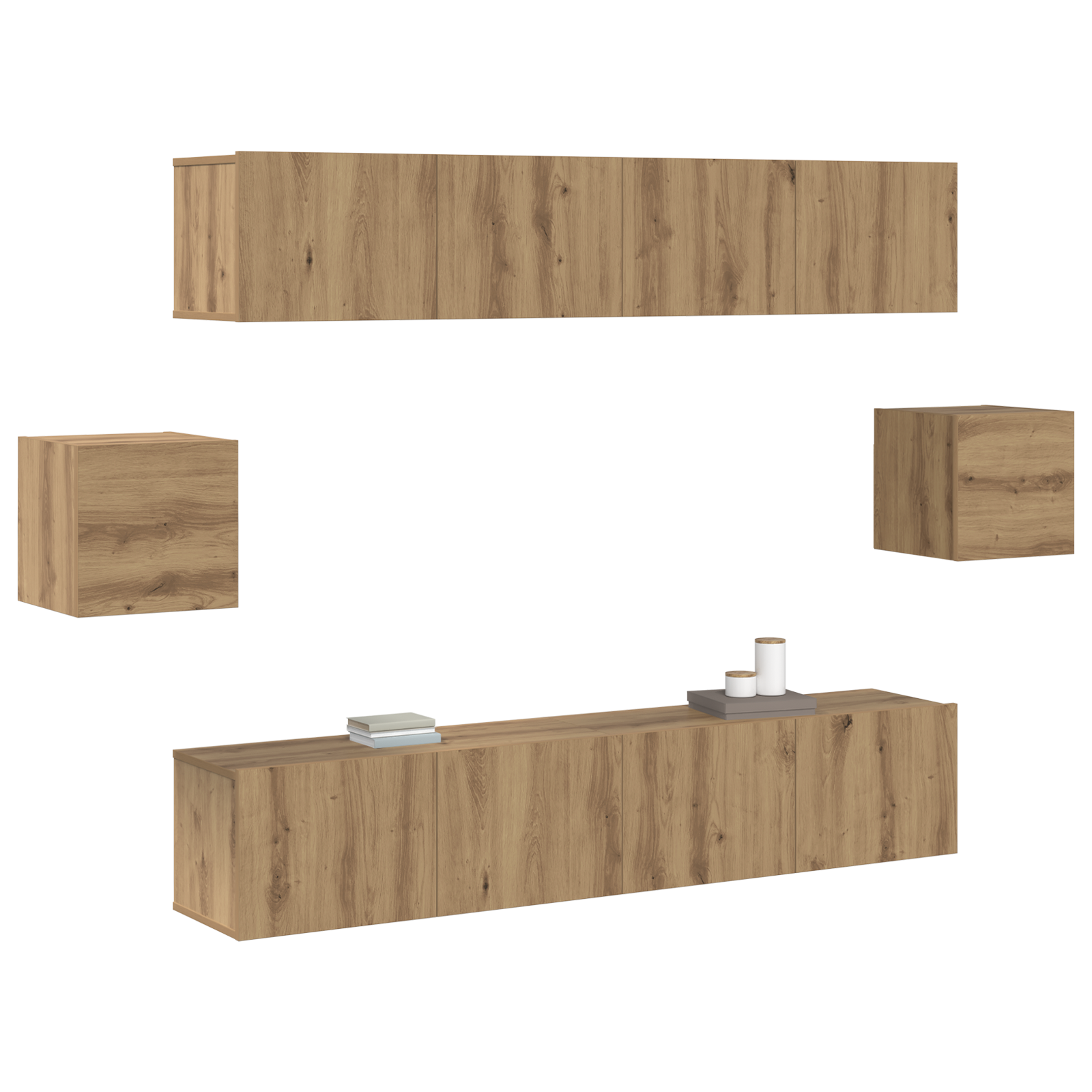 vidaXL Tv-meubelset 6 pcs Ambachtelijk oud 80 x 30 x 30 cm