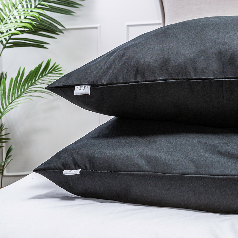 Luna Bedding 2 Pack Kussensloop Luna Uni Zwart Effen Default  - 