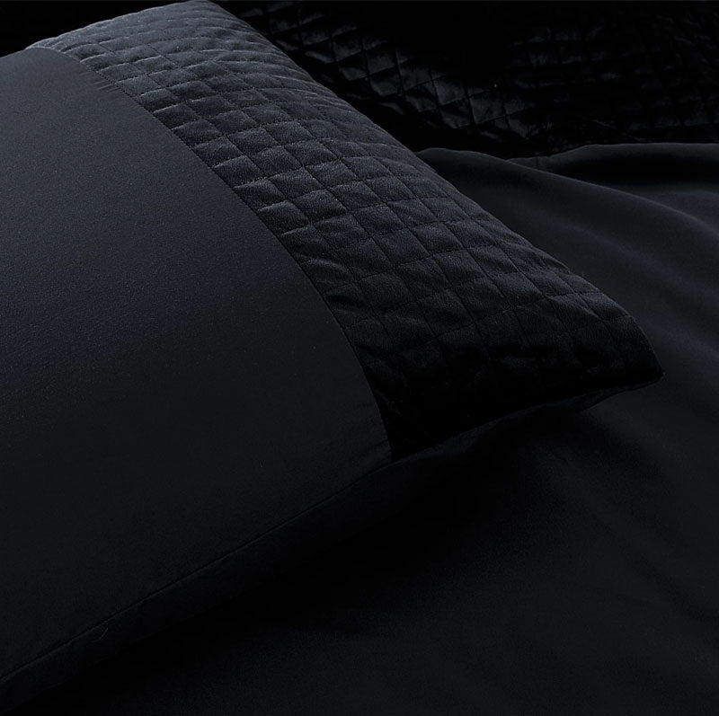 Sleeptime Kussenslopen Velvet Band 2 PACK Zwart  - 